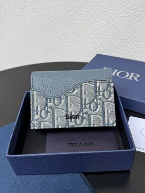 Dior. Saddle Logo Leather Card Holder
